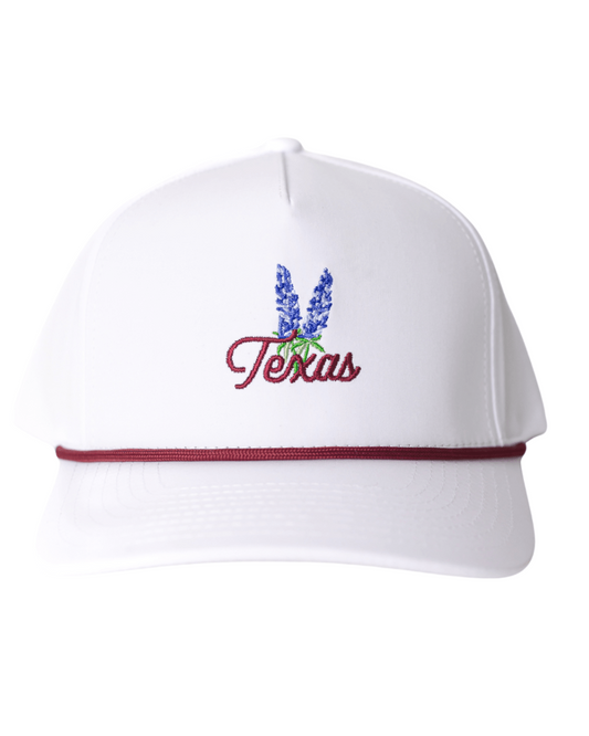 Texas Bluebonnet Maroon Rope Hat